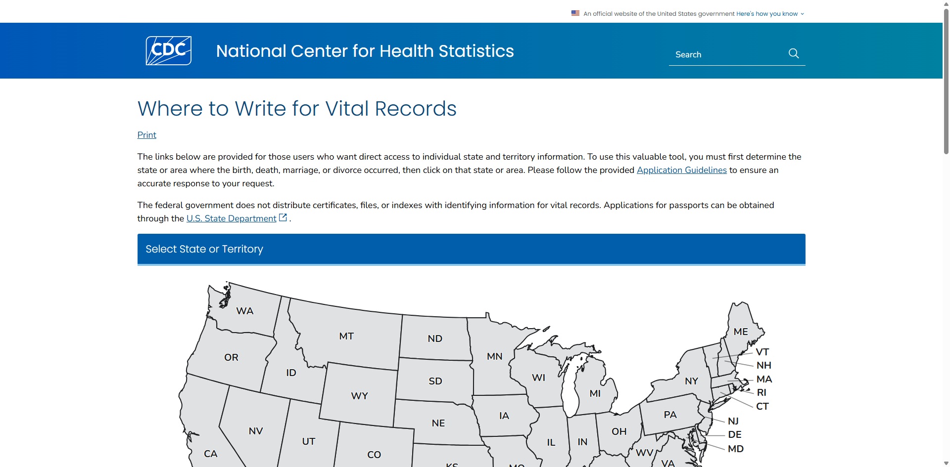 CDC Vital Records